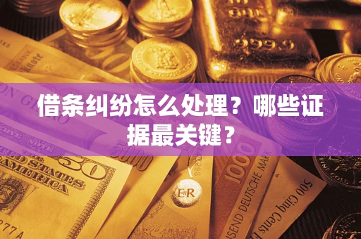 武汉借条纠纷怎么处理？哪些证据最关键？