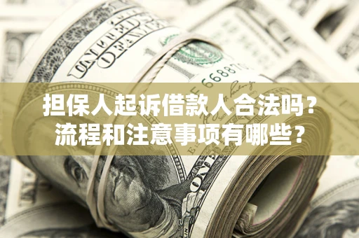 武汉担保人起诉借款人合法吗？流程和注意事项有哪些？
