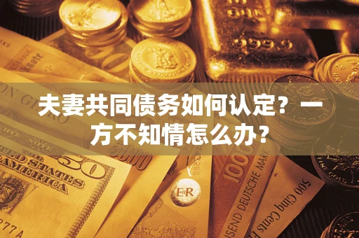 武汉夫妻共同债务如何认定？一方不知情怎么办？