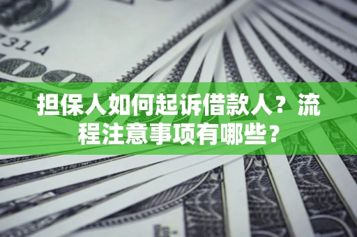 武汉担保人如何起诉借款人？流程注意事项有哪些？